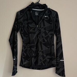 Nike Black and Gray Geometric Pattern Dri-FIT Jacket